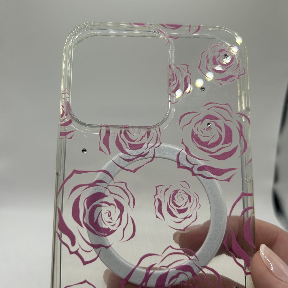 For iPhone 14 Pro Max Roses and Diamonds Phone Case Clear Cover - Picture 3 of 6